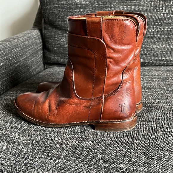 Frye Paige Short Riding Boots 5.5 Red-brown - Picture 6 of 8